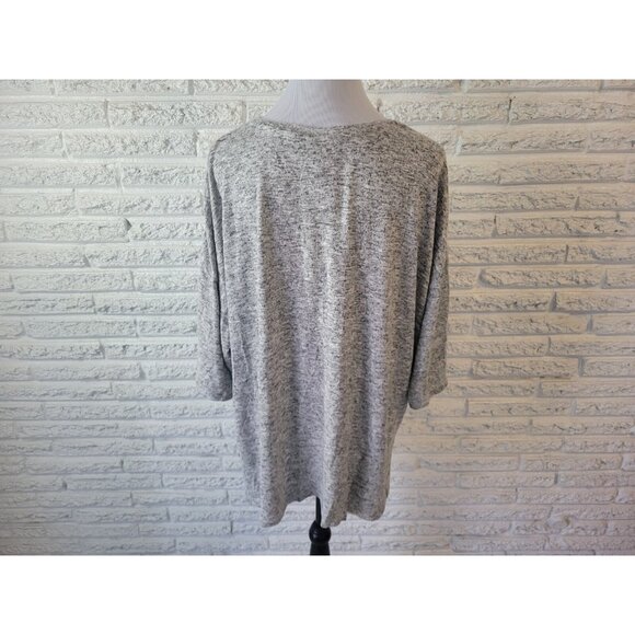 Chelsea Theodore Womens Top XXL Plus Tee Short Sleeve Gray Heather GRA17E - Picture 5 of 7